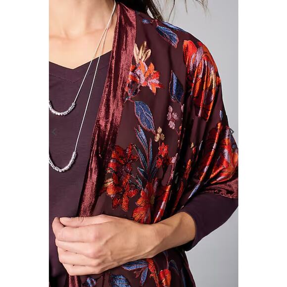 J. Jill Floral Burnout Velvet Ruana NWT - Picture 5 of 8